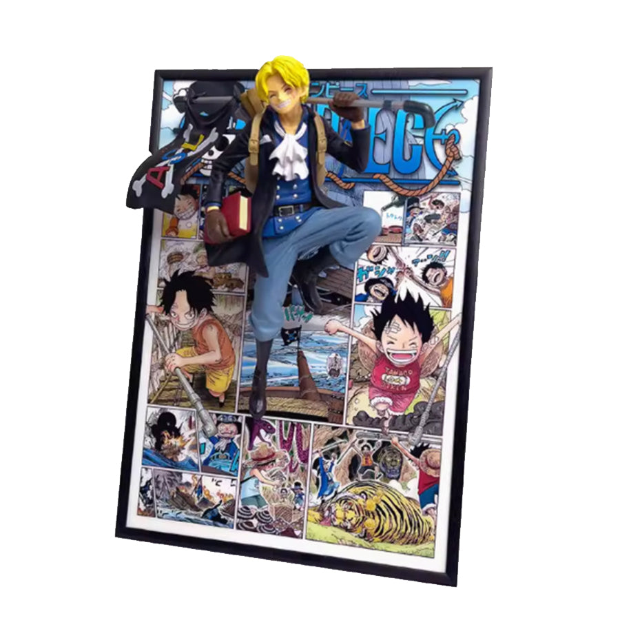 One Piece Figure-Out 3d Manga Painting Room Decor [Luffy/Ace/Sabo]21*30cm