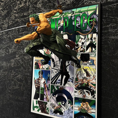 One Piece Roronoa Zoro Figure-Out 3d Manga Painting Room Decor 27*40cm