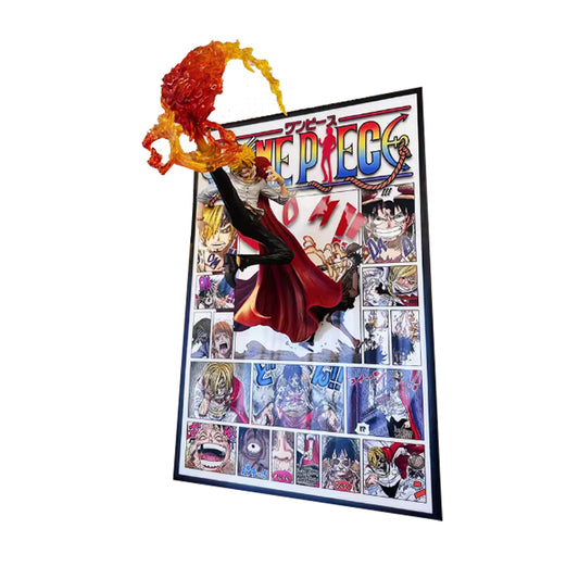 One Piece Black Leg Style/Diable Jambe Figure-Out 3d Manga Painting Room Decor 27*40cm